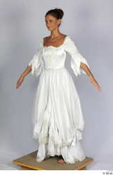 Whole Body Woman White Dress Costume photo references